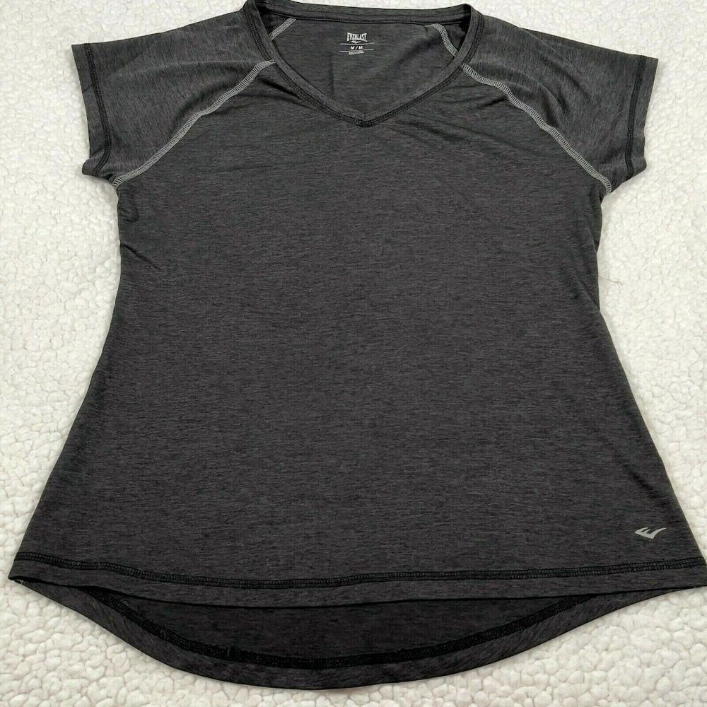 Everlast Black Active V Neck Top Shirt Tee Size M Medium